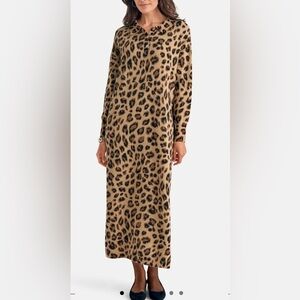 Leopard Print Robe  Cozy house  Full Zipper Two Pockets Lounger Wear Size 2
